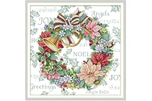 Joy Sunday Cross Stitch Kits Cross-Stitch DIY Hand Needlework kit 14CT Counted Holiday Wreath
