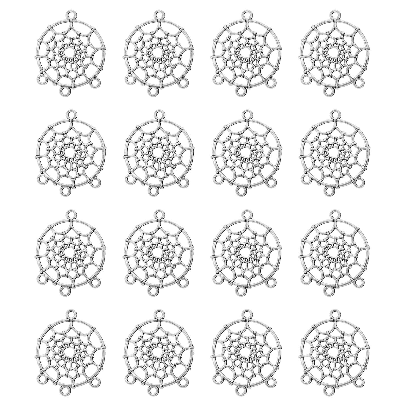 EMSea 50PCS Dreamcatcher Charms Pendants DIY Craft Jewelry Making Decorations Ornaments for Bracelet Necklace Keychain Crafting Findings Accessories Silver