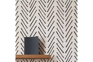 STENCILOGY® / Volga - 24" x 36" XL Wall Stencil, Herringbone Hand Drawn, Large Allover Wall Stencils for Painting, Stencils for Walls, Minimal Stencil Pattern