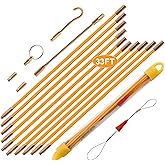 KOOTANS 33FT Fiberglass Running Electrical Wire Cable Glow Rods Wires Pulling Tools Fish Tape Wire Puller Through Wall Cable 