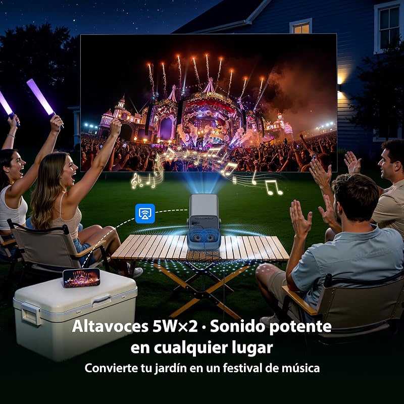 Proyector 1080P HDR10+, Memoria de 32 GB【Apps integradas】