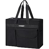 Codcey Large Utility Tote Bag with Reinforced Bottom, Waterproof Multi Pockets Beach Tote Bag for Travel, Work, School