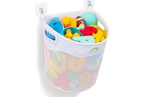 Austion Quick-Fetch Way Mesh Bath Toy Holder, Wide Opening and Large Capacity Bath tub Toy Storage for Easy Access to Toys, Space-Saving Wall-Mounted Bath Toy Organizer, Quick Dry Bathtub Toy Holder