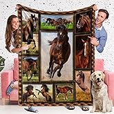 Catilo Horse Blanket for Men and Women - Lightweight Plush Throw for Sofa, 50 x 60 Inch - Gift for Horse Lovers