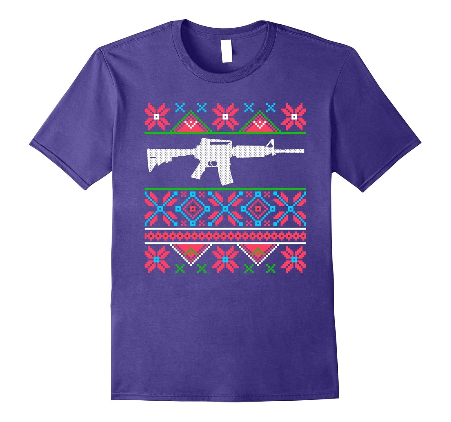 Festive Christmas Holiday Gun Rifle T-Shirt-ANZ