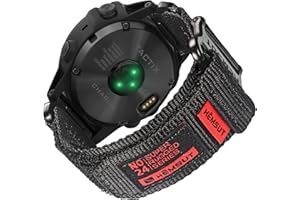 SMITHA Compatible With Garmin Watch Band, Super Rugged Nylon Sports Strap With Woven Loop Design For Fenix/Forerunner/Approach/MARQ/Quatix/D2 Series, Tough Replacement Band For Men Women