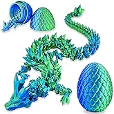 LOCYFENS 3D Printed Dragon Eggs with Articulated Dragon Inside, Crystal Dragon Eggs in Blue and Green