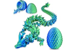 LOCYFENS 3D Printed Dragon Eggs with Articulated Dragon Inside, Crystal Dragon Eggs in Blue and Green