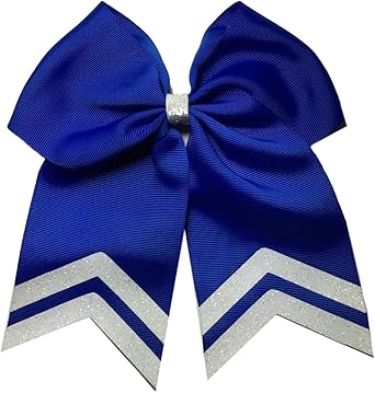 Amazon Com 6 Royal Blue Softball Hair Bow With White Glitter