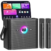 Ikarao Karaoke Machine for Adults, with Lyrics Display Screen, 32GB Karaoke Tablet, 2 Wireless Microphones, Karaoke Speaker with Autotune EQ, Connect TV, Portable Karaoke System for Home Outdoor Party