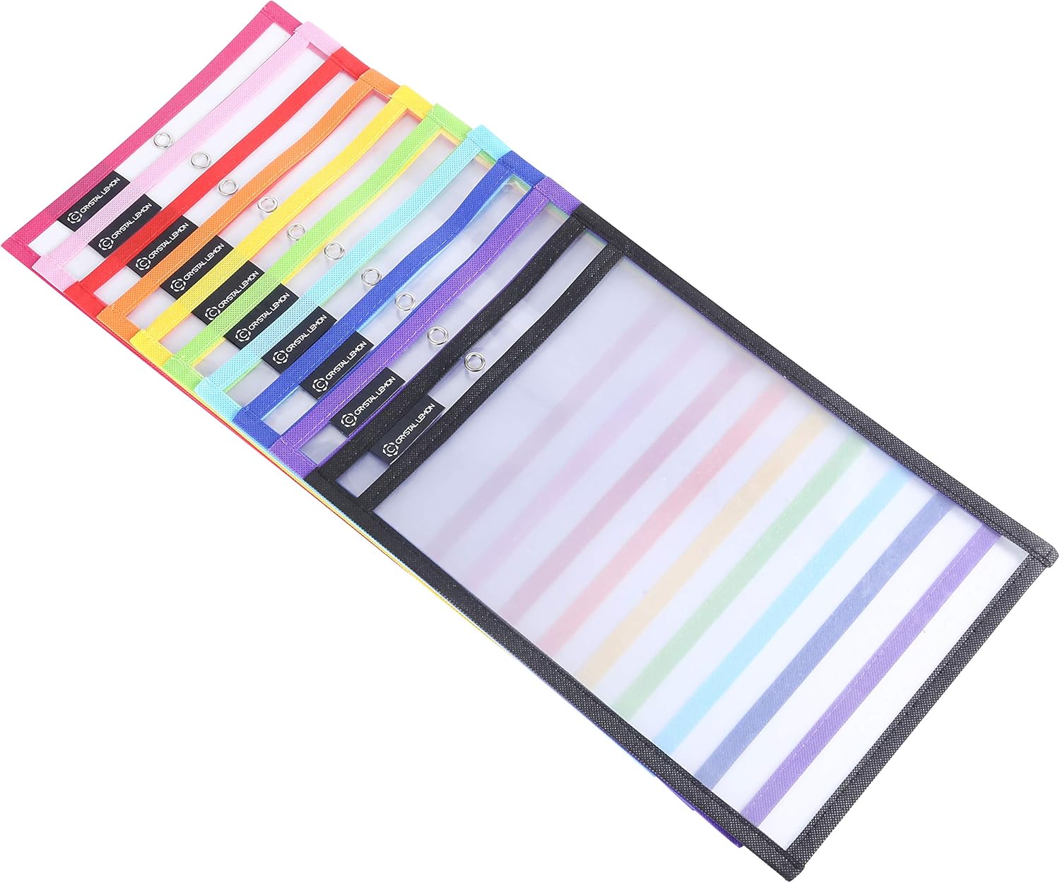 Pack of 10, Multicolored Dry Erase Pockets, 10” x 14”, School Supplies for Teachers, Reusable Dry Erase Pockets, Dry Erase Sheets, Teaching Supplies (10x14 inches, 10 Pack) : Office Products