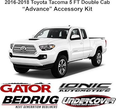 Amazon Com Gator Covers Custom Kits Fits 2016 2018 Toyota Tacoma Double Cab 5 Foot Bed Accessory Advance Kit Hard Folding Tonneau Cover 5 Curved Nerf Bars Carpet Bed Mat Swing Case Tool Boxes