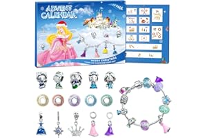MYOUTH Christmas Advent Calendar 2025 Princess Calendar 24 Days Frozen Countdown Calendar with DIY Charm Bracelet Christmas Holiday Ornament Gift for Girls, Daughter, Niece, Granddaughter