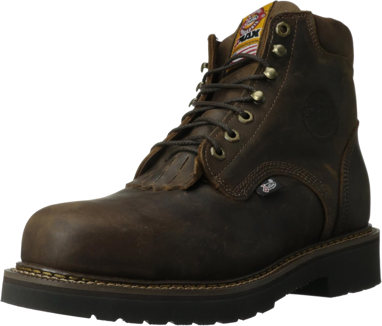 justin moccasins steel toe