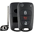 KeylessOption Keyless Entry Remote Uncut Blank Flip Car Key Blade Fob Shell Case Outer Cover for Kia