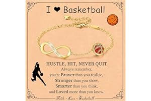 MISS CHIPMUNK Stocking Stuffers Christmas Gift- Baseball/Softball/Football/Soccer/Basketball/Tennis/Volleyball Infinity Bracelets for Girls Women,14K Gold Plated Sport Accessories Birthday Gifts for Women Mom Girls