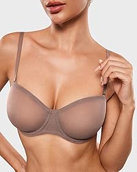 INLYRIC Women's Sheer Strapless Bras Mesh Sexy