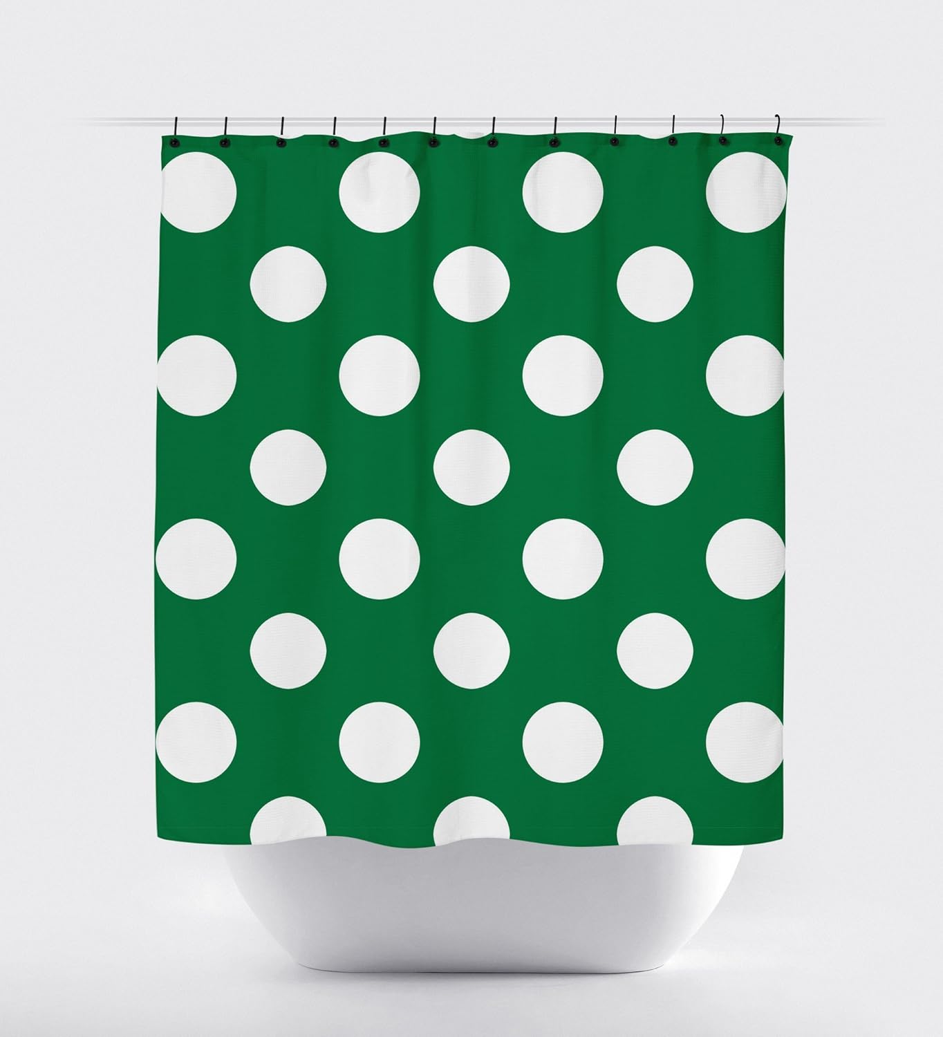 Green Polka Dot Shower Curtain 71x74in (Standard) Kitchen
