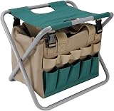 Cikonielf Folding Garden Stool Chair with Tool Bag for Camping & Gardening view 1