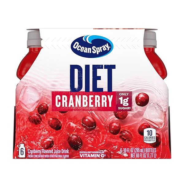 OCEAN SPRAY JUICE DRINK 10 OUNCE BOTTLE PACK OF, DIET CRANBERRY, 60 FL OZ, (PACK OF 6)