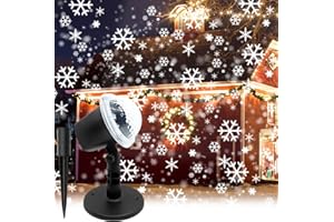 ANBORZEST Christmas Projector Lights Outdoor,Christmas Snowflake Projector Lights, Christmas Snowfall Projector Lights,Waterproof IP65 Decorating LED Light Holiday Halloween Garden Landscape Home Party Show