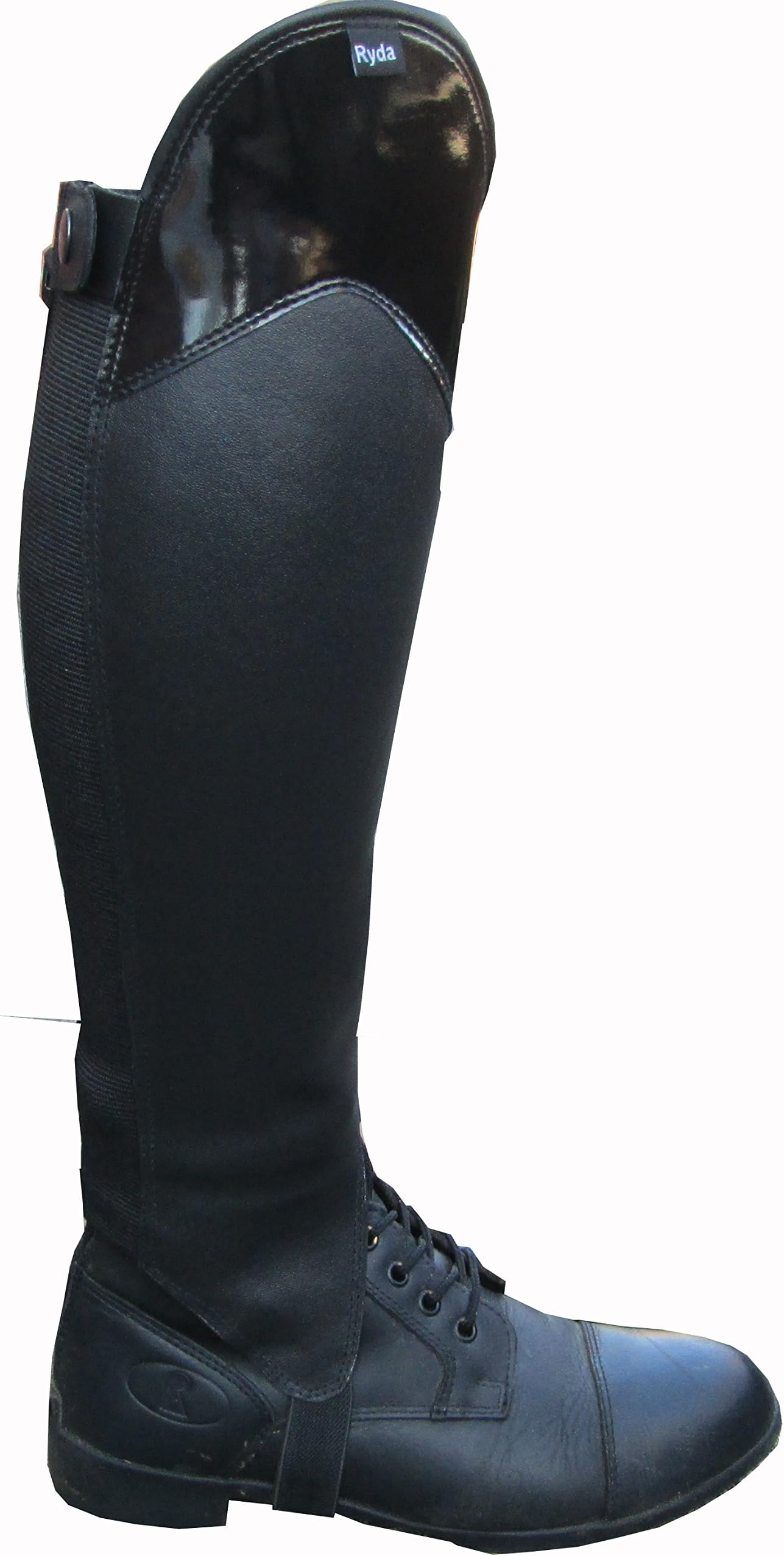 Gloss Top Real Leather Ladies Horse Riding Chaps Gaiters 15 Sizes