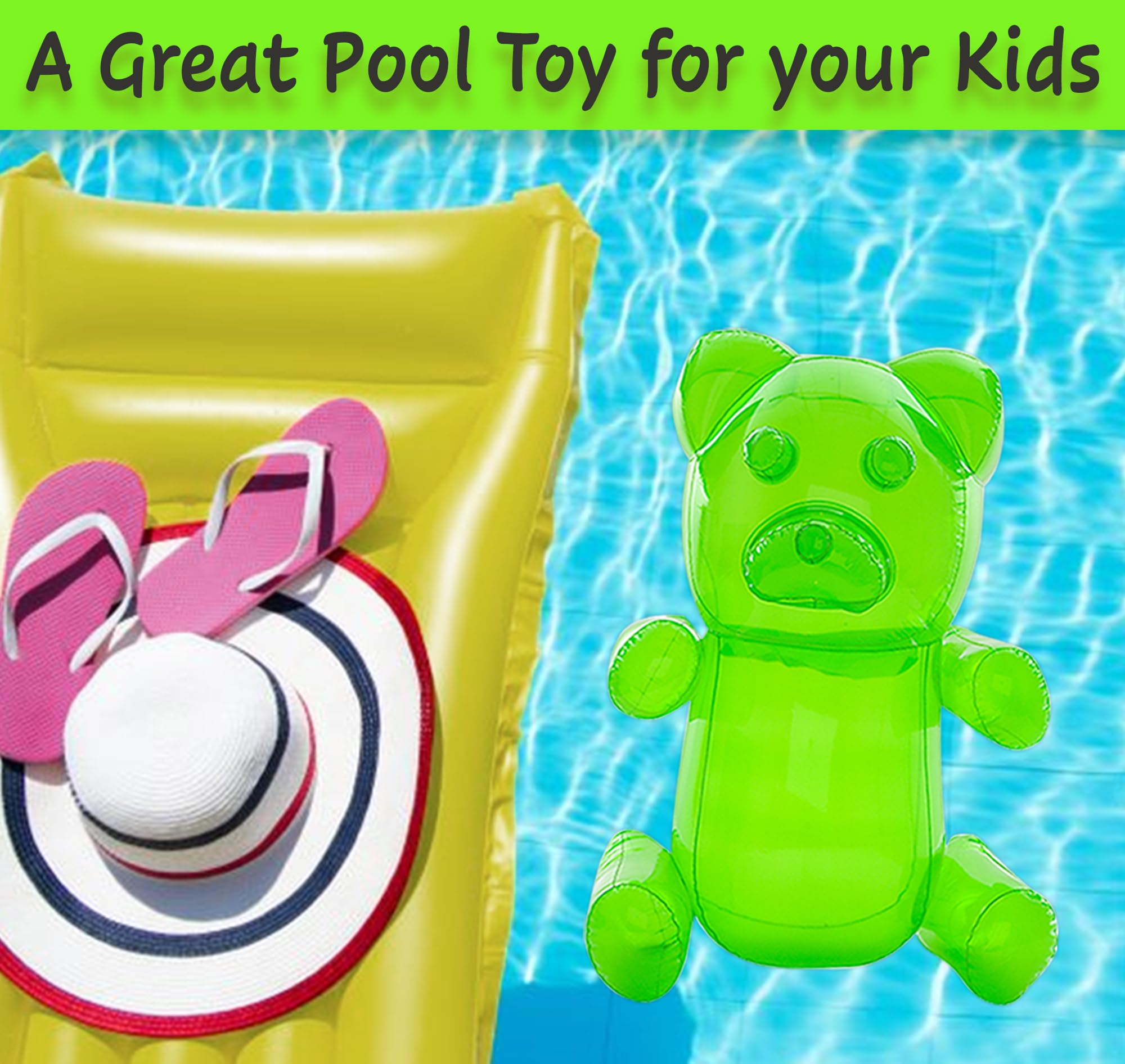 Candyland Party Decorations - 24-Inch Tall Inflatable Gummy Bears - 6 Pack - Vibrant Colors for Candy Themed Parties