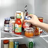 Pantasia Heartspin Lazy Susan for Refrigerator Organizers and Storage, 14.56''x11'' Clear Fridge Turntable Organization for Kitchen, Cabinet, Pantry, Countertop, Bathroom, 1 Pack