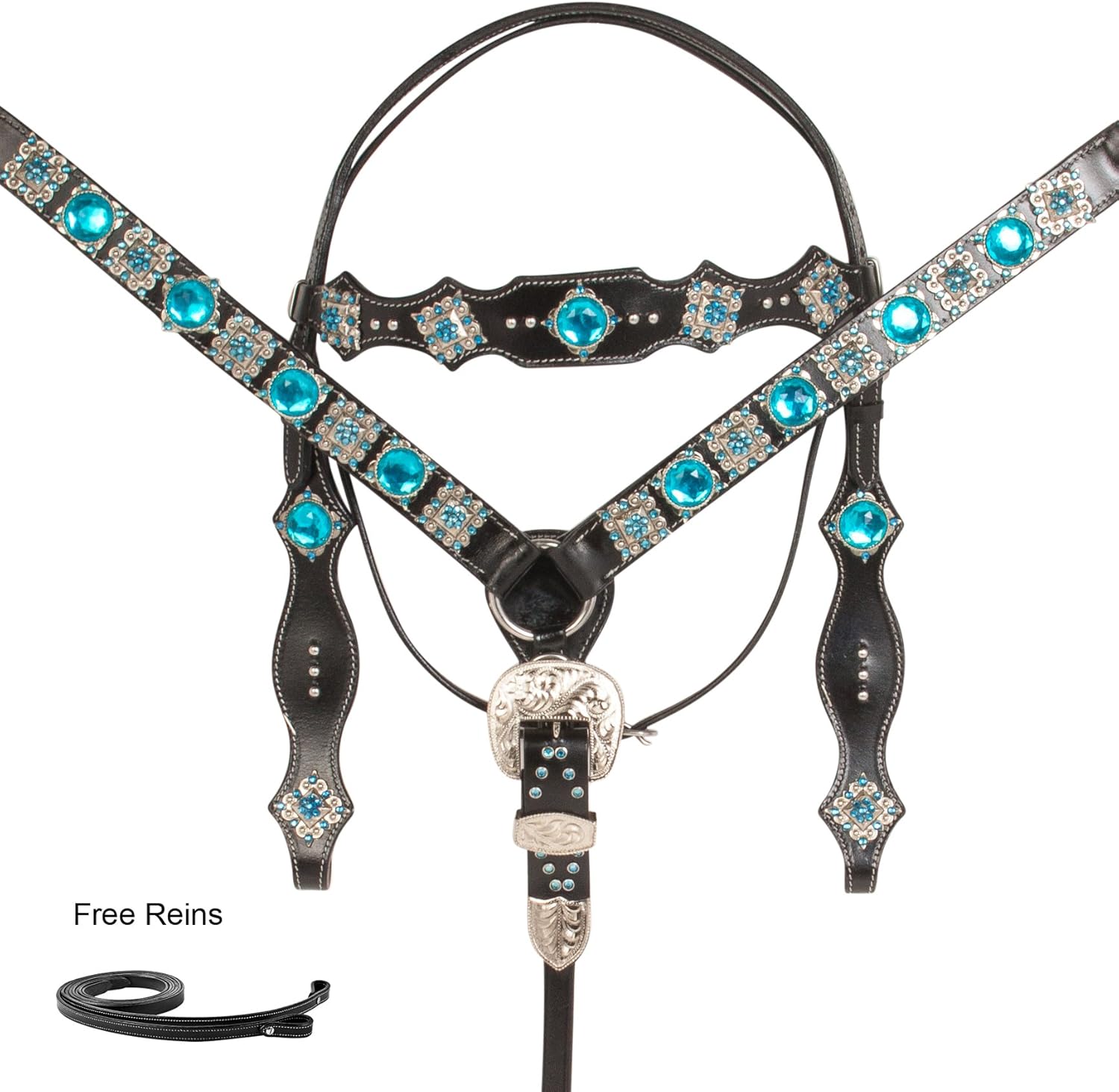 BLACK TURQUOISE DIAMOND JEWEL BARREL RACING SHOW WESTERN