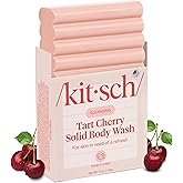 Kitsch Cleansing Tart Cherry Soap Bar with Refreshing Scent - Eco-Friendly Body Wash Women Love - Cherry Solid Bar Soap for D