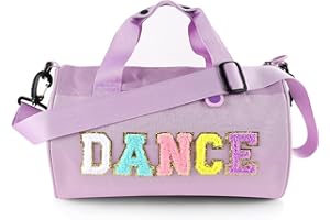 SAIWEILAI ONLINE Dance Ballet Bag for Girls Sport Gym Duffle Bags Overnight Travel Bags Fun Dance Workout Duffel Bag Toddler Cute Bag for Dancers, Girls, Teens, Student Athletes (Purple)