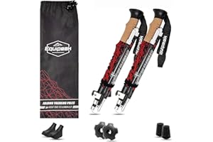 Equipeak Hiking Poles - Lightweight Collapsible Hiking Poles for Backpacking Gear, Foldable Walking Sticks for Seniors - Trekking Poles for Women & Men - Nordic Walking Poles for Your Hiking Gear