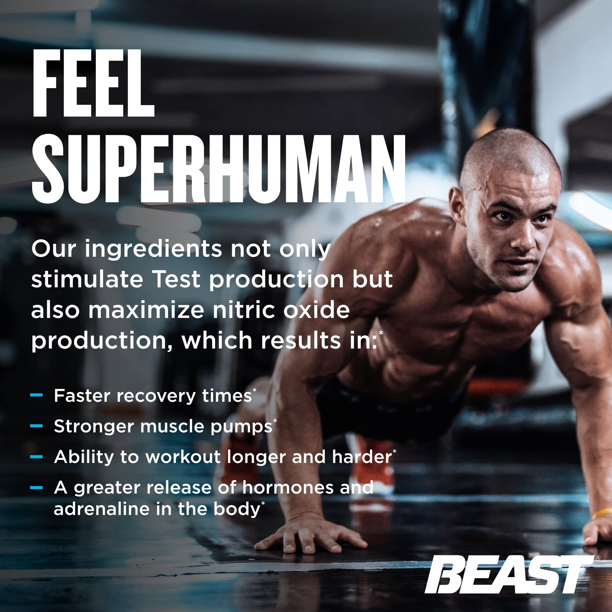 Beast Sports Nutrition Super Test - 180 Capsules, Pack of 2 - Boost Natural Testosterone Levels - Maximize Strength, Burn Body Fat, Faster Recovery & Increase Performance - 90 Total Servings