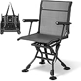 Trakiom Swivel Hunting Chairs for Blinds Hunting Blind Chair 360 Degree Silent Swivel Camping Chair Portable Hunting Seat Height Adjustable Foldable with Armrest