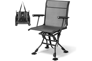Trakiom Swivel Hunting Chairs for Blinds Hunting Blind Chair 360 Degree Silent Swivel Camping Chair Portable Hunting Seat Height Adjustable Foldable with Armrest