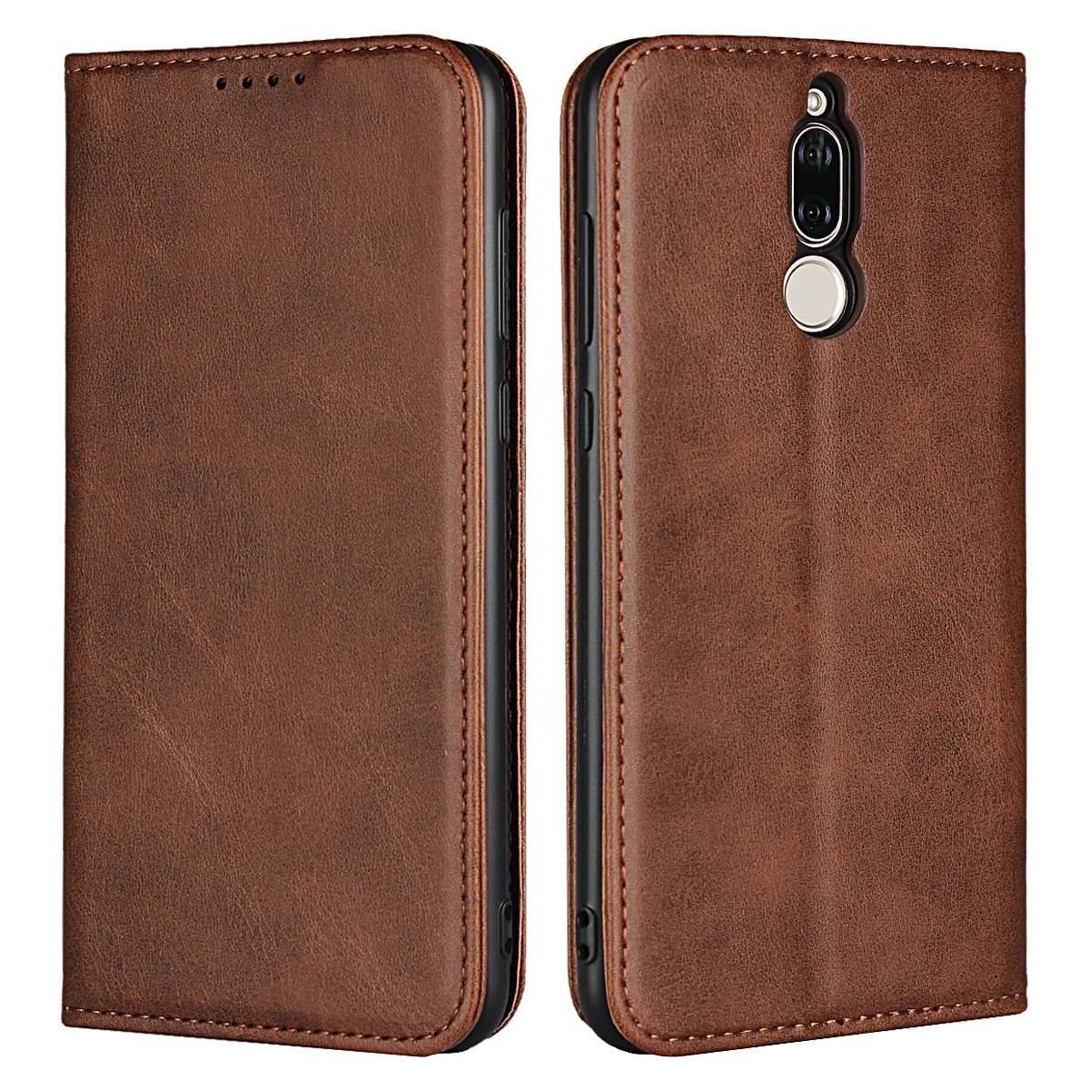 Copmob Huawei Mate 10 Lite Wallet Case, Mate 10 Lite Case, Premium PU Leather Flip Folio Case with Card Slot, Stand Holder and Magnetic Closure [TPU Shockproof Interior Protective Case], Dark Brown