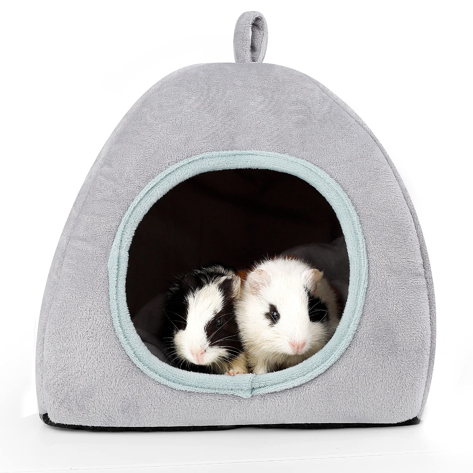ONEJU Guinea Pig Bed, Tent Shape, Grey and Light Blue, Cotton, Perfect for Guinea Pigs, Rabbits, Ferrets, Chinchillas, Hamsters, and Other Small Pets — image 1