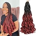 French Curly Braiding Hair 24 Inch 8 Packs - Pre Stretched Bouncy Braiding Hair- Loose Wavy Synthetic Hair Extensions For Black Women(24 inch 8 packs, OT/Bug)