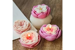 ESEENS 2 Pack Flower Soap & Candle Mold - Silicone 3D Molds for Candy & Home Decor - Resin Casting & Making Molds