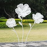 YOFNIRG Wedding Decorations for Reception,5.6 Ft Giant Flowers for Decoration,Big Artificial Silk Flowers for Party Banquet Background,Home Decor,Photographic Props,Shop Window Display(White)