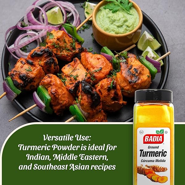 BADIA GROUND TURMERIC POWDER, 16 OZ – PREMIUM CURCUMA SEASONING FOR COOKING, GOLDEN FLAVOR & RICH AROMA