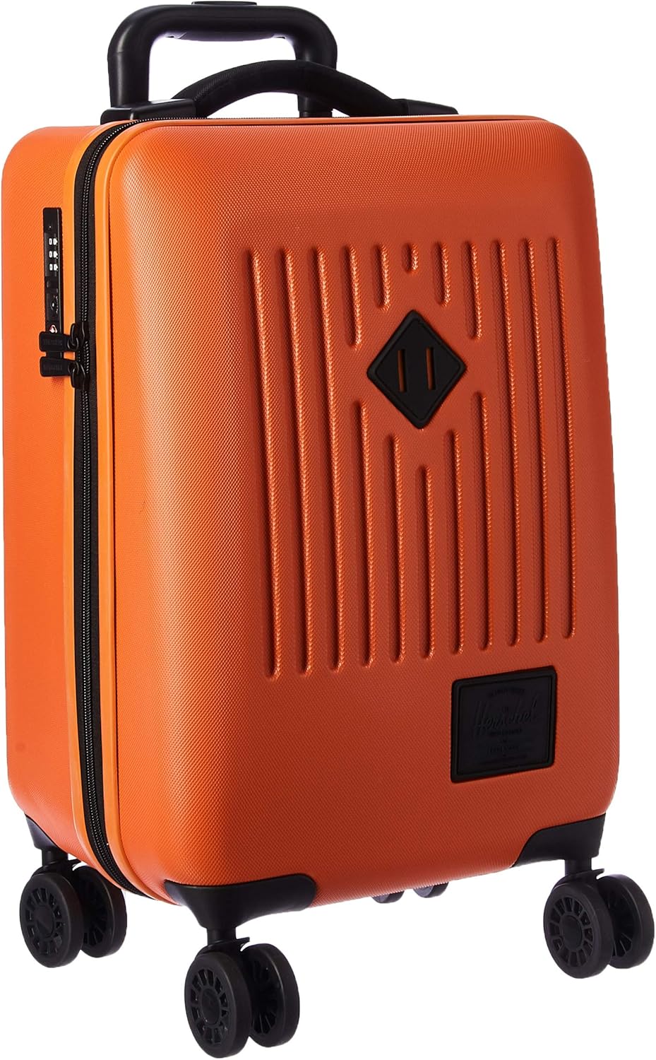 orange hard shell luggage