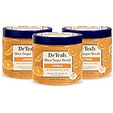Dr Teal's Shea Sugar Body Scrub, Citrus with Essential Oils & Vitamin C, 19 oz (Pack of 3)