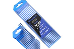 WelderElite TIG Welding Tungsten Electrode 10 Pack 3/32" × 7" (Blue - 2% Lanthanated, WL20/EWLa-2) for AC/DC TIG Welding