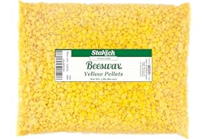 Stakich Yellow Beeswax Pellets - Natural, Cosmetic Grade - 5 Pound (in 1 Pound Bags)