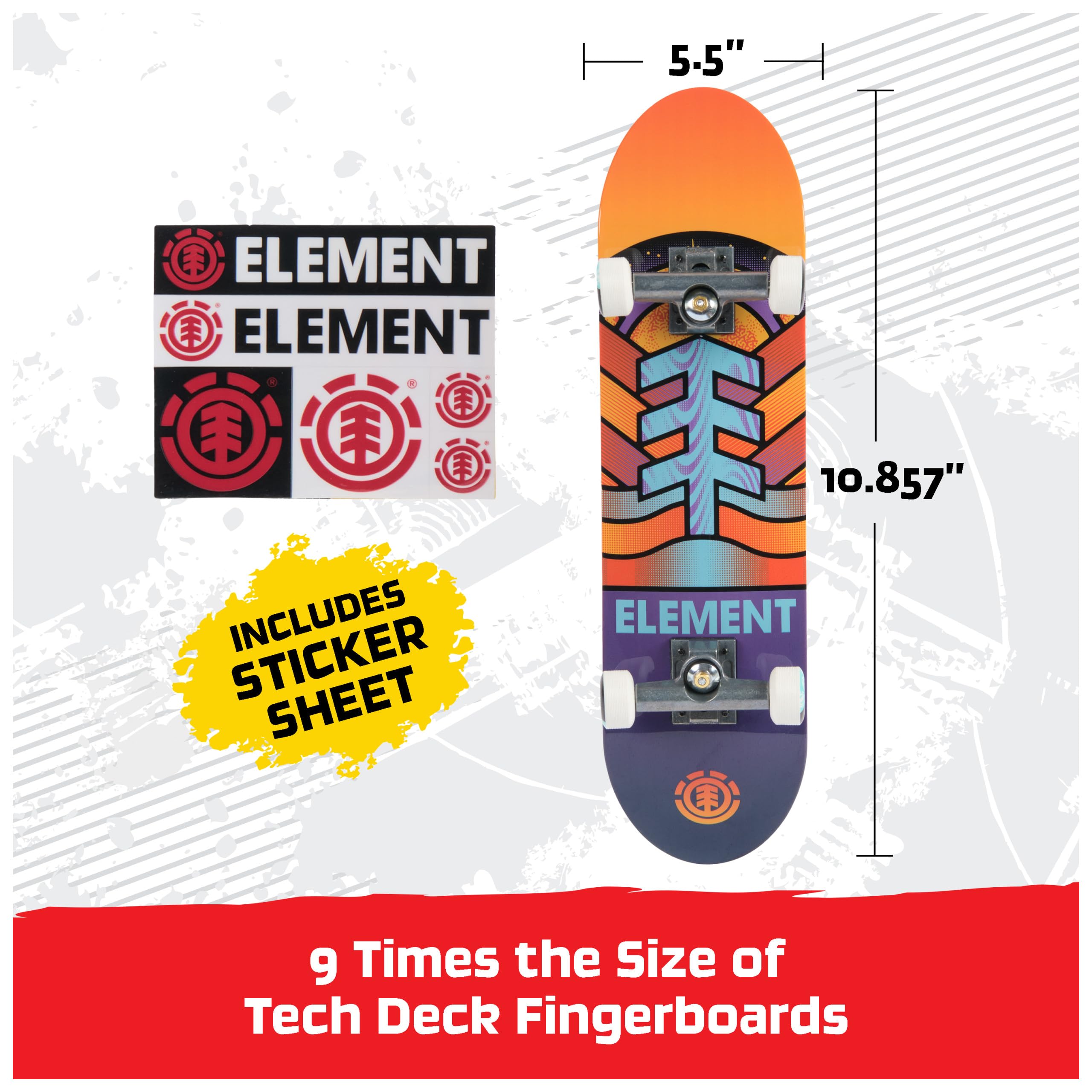 TECH DECK Element Handboard; Authentic Mini Skateboards, Kids Toys for Boys & Girls, Ages 6 and up (Hands Use Only)