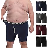 INNERSY Men's Big and Tall Boxer Briefs Cotton Moisture Wicking Underwear 4-Pack