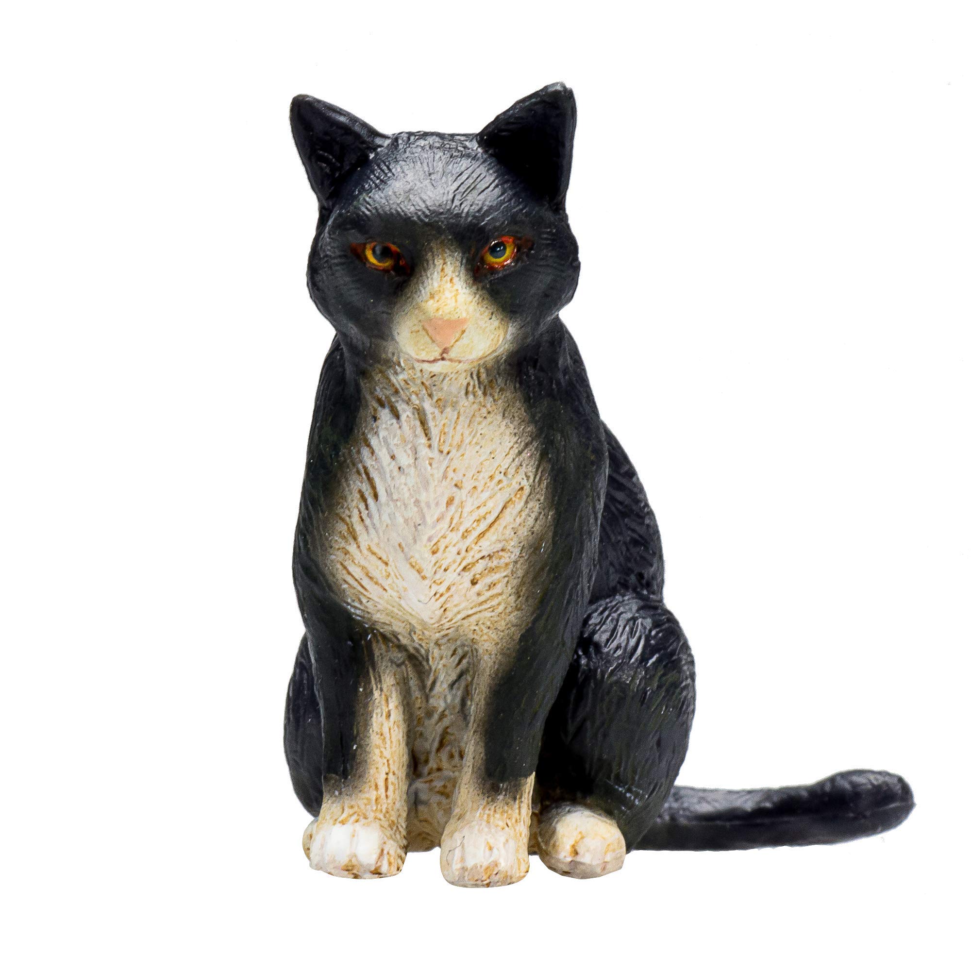MOJO Cat Sitting Black and White Pet Farm Animal Model Toy Figure