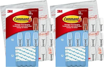 Command Clear Medium Wire Hooks 20 Hooks 24 Strips Holds 2 lb Each
