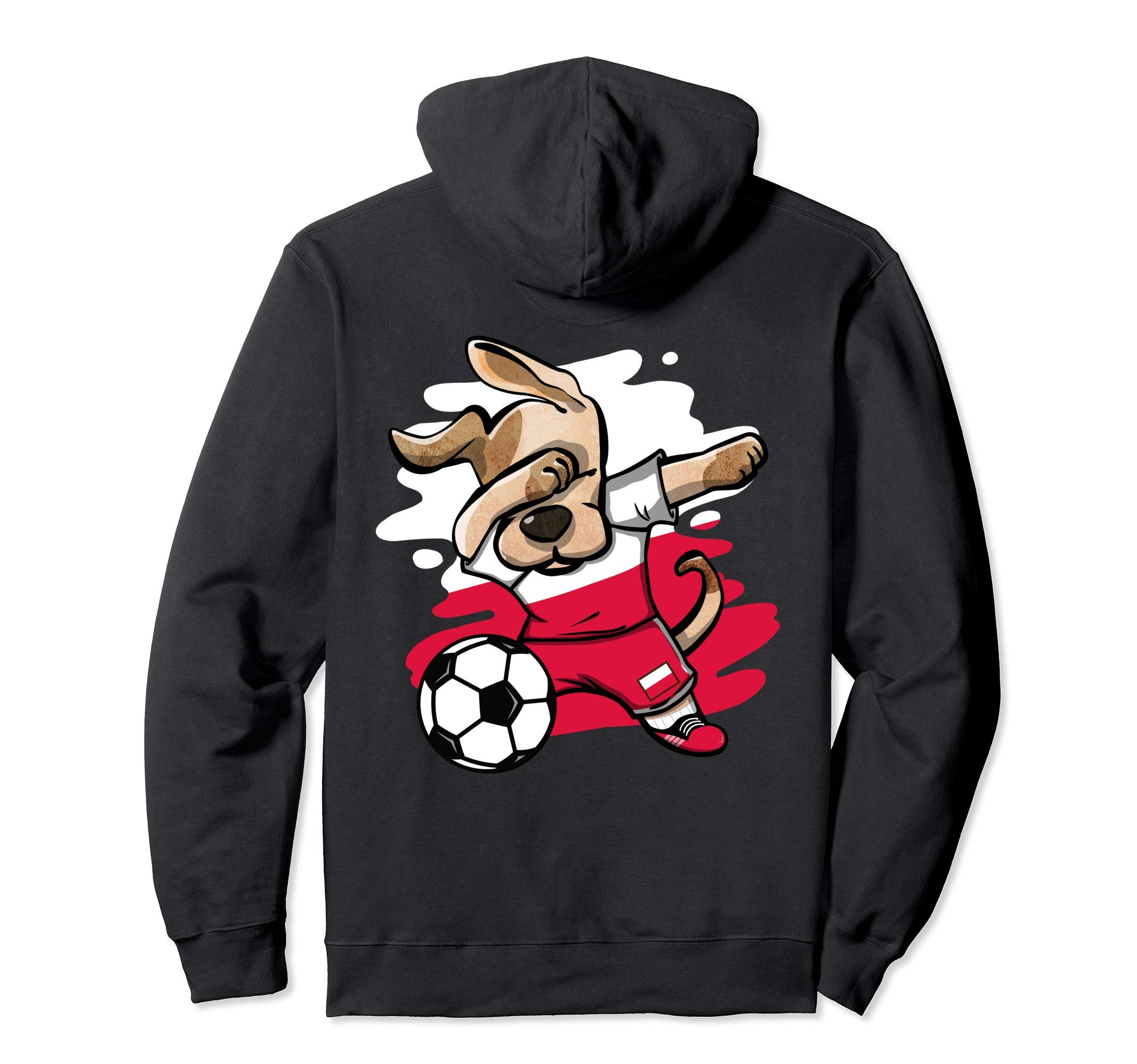 Dabbing Dog Poland Soccer Fans Jersey Polish Flag Football Pullover Hoodie